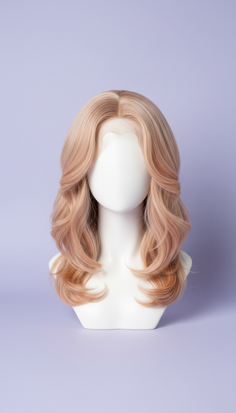 Peachy Nude Layered Wig
